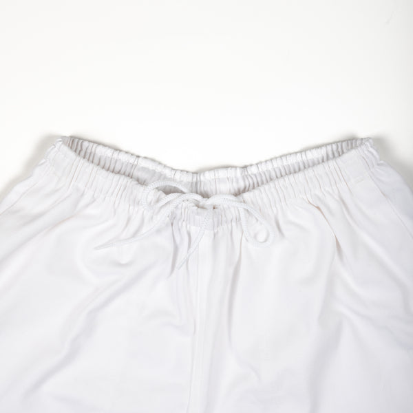 Cotton 4" Rugby Club Shorts- White