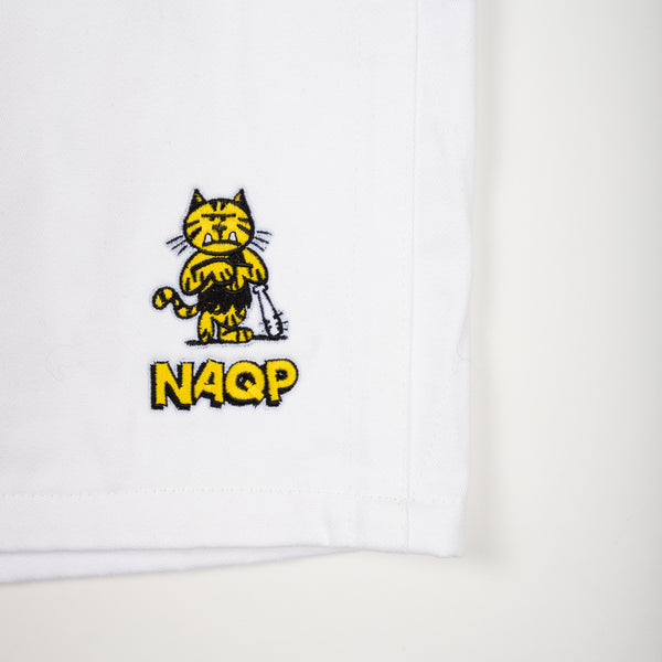 Cotton 4" Rugby Club Shorts- White