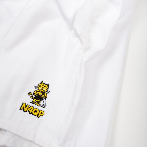 Cotton 4" Rugby Club Shorts- White