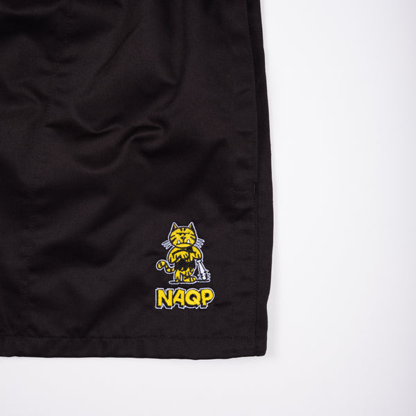 Cotton 4" Rugby Club Shorts- Black