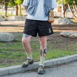 Cotton 4" Rugby Club Shorts- Black