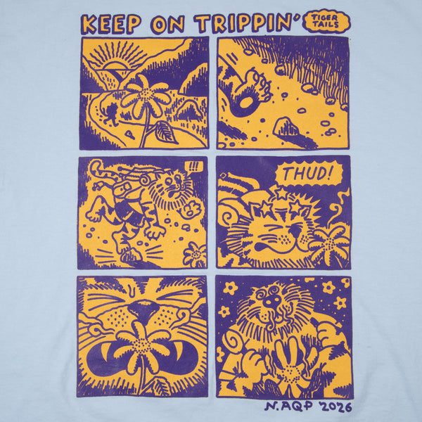 Graphix Tee- Pale Blue 'Tiger Tails'