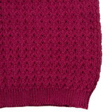 Wool Crew Vest- Raspberry Flowerhead Knit