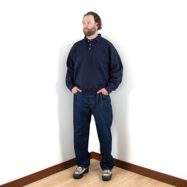 Heavy Polo Sweat - Navy